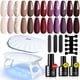 thumbnail image 1 of Kit de esmalte de uñas en gel MEFA, 12 colores con luz UV, 7 ml, otoño, 1 of 9