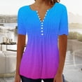 thumbnail image 2 of ZyeKqe Womens Tunic Tops Trendy Short Sleeve Shirts Notch V Neck T-Shirt Casual Summer Blouses Top, 2 of 5