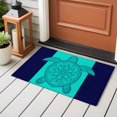 thumbnail image 4 of 2x3 Ft Entryway Area Rug, Turtle Mandalas Kitchen Rug Runner Washable Floor Mat, Boho Modern Abstract Blue Stripe Summer Non Slip Indoor Door Mat Throw Carpet for Bathroom Living Room Bedroom, 4 of 8