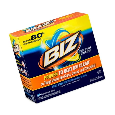 BIZ Stain & Odor Eliminator Laundry Detergent Powder (80 oz.) 1 (Best Laundry Detergent For Odors And Stains)