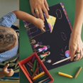 thumbnail image 5 of Set de imágenes para rascar para niños, set de papel para rascar, 50 hojas grandes de papel para rascar arcoíris para dibujar y hacer manualidades con plantillas, bolígrafos de madera y pegatinas de, 5 of 5