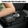 thumbnail image 3 of Yuyamidu Skull Car Armrest Cover Anti-Scratch Center Console Cover for Car Van SUV Flannel Auto Arm Rest Cushion Pad Protector Fashion Vehicle Decor Accessories, Black, 3 of 7