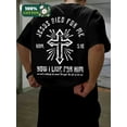 thumbnail image 3 of Men's Black "Jesus Died For Me Now I Live For Him" Cross Graphic Short Sleeve Cotton T - Shirt, 3 of 6
