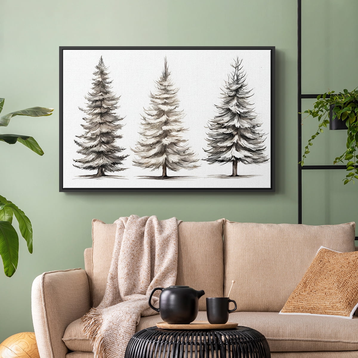 Vintage Landscape-CXCIV By Wexford Home Framed in Black Wood Gallery Wrapped Canvas 17 in. x 25 in.