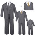 thumbnail image 1 of Garçons Bébé Enfants Adolescent Mariage Formel Smoking Gris Foncé Cravate Léopard Sz-20, 1 of 1