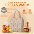 thumbnail image 5 of Pioneer Flower Floral Print Pattern Insulated Lunch Bag for Women & Adults,Large Portable Soft Cooler Lunch Bag,Thermal Food Storage Tote with Pearl Cotton,8.66L,8.75x5.75x9.5 Inch, 5 of 6