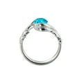 thumbnail image 4 of Blue Topaz 1 CT Ring 14K White Gold Flower Leaves Leaf, 4 of 7
