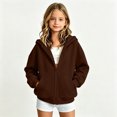thumbnail image 7 of MexChoioe Boys and Girls Zip Up Hoodie Long Sleeve Hooded Sweatshirt Relaxed Cut Pockets Fall Winter Daily Wear Hooded Zip Jacket for kids, 7 of 7