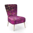 thumbnail image 2 of Designart "Yellow Cubes Over Pink Night Sky" Upholstered Modern Accent Chair - Arm Chair, 2 of 5