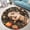 Christmas Peach1, variant on Circle Area Rug, Gothic Cyber Medusa Washable Non-Slip Floor Carpet, Soft Rug for Living Room Bedroom Decor 24 Inch