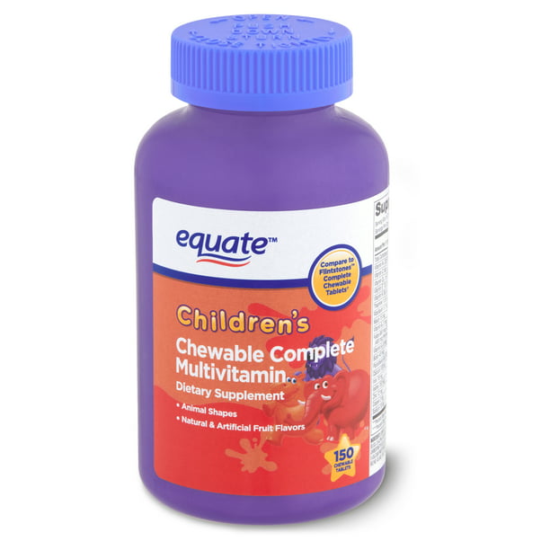 Equate Children's Chewable Complete Assorted Fruit Flavors Multivitamin, 150 Ct