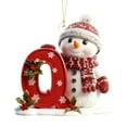 thumbnail image 2 of Taicans ‌Cute Personalized Snowman Christmas Tree Letter Ornament - Red Letter E with Snowflakes & Holly,3.15in Hanging Holiday Decoration for Xmas Tree,Home Decor‌, 2 of 9