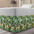 thumbnail image 1 of Botanical Bed Skirt, Abstract Exotic Leaves Floral Art Grunge Print Illustration, Elastic Bedskirt Dust Ruffle Wrap Around for Bedding Decor, 4 Sizes, Seafoam Apple Green, by Ambesonne, 1 of 2