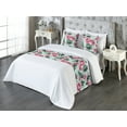 thumbnail image 3 of Flowers Vintage Bed Runner Set, Vintage Feels Delicate Rose Pattern with Leaves Greenery Art, Decorative Bedding Scarf & 2 Pillow Shams for Hotels Homes, Queen, Almond Green Magenta Teal, by Ambesonne, 3 of 3