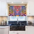 thumbnail image 5 of Yayeee Kitchen Curtains Tier Pair Light Filtering 27"x36" Rod Pocket Short Cafe Window Panel, Colorful Wavy Plaid, 5 of 7