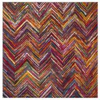 Safavieh  Aruba Reba Boho Abstract Rug 6'7" x  6'7" 8' Square,6' Square Indoor Living Room,Bedroom,Dining Room Square
