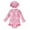 Hot Pink, variant on Hienoo Newborn Girls One Piece Swimsuit Bow Prints Long Sleeve Rash Guard Hat Bathing Suit