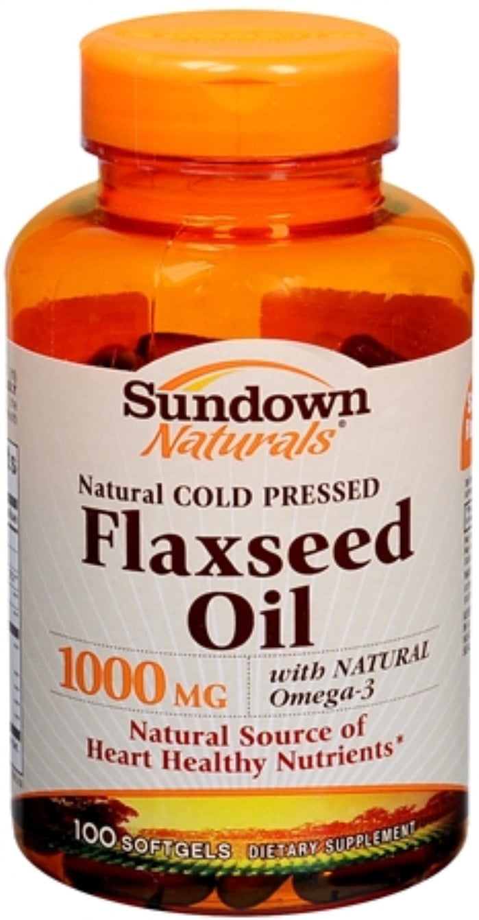 Sundown Naturals Flaxseed Oil 1000 mg Softgels 100 Soft Gels (Pack of 2