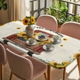 thumbnail image 3 of Sunflower Truck Table Cloths for 5 Foot Rectangle Tables, Summer Botanical Elegant Pastoral Floral Patio Waterproof Elastic Fitted Tablecloths, Washable Rectangular Table Cover for Camping, 3 of 8