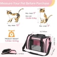 thumbnail image 5 of Pet Carrier, TSA Airline Approved Soft Sided Collapsible Cat and Dog Travel Carrier up to 15 Lbs, Small Medium Puppy Carrier with Mesh, Pink 15.7x10.2x10.2 Inches, 1-Pack, 5 of 8