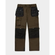 Caterpillar Men's H2O Defender Water Resistant Work Pants with Reinforced Knees, Bellowed Cargo Pocket and Tool Bags, Dark Earth/Black, 32/32