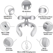 Neck Massager,Portable Neck Relaxation Device,4-Head Portable Vibrating Neck Massager with 6 Vibration Modes & 15 Intensity Levels