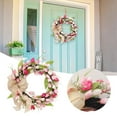 thumbnail image 2 of Spring Tulip Wreath for Front Door - 17.71 Inch Artificial Summer Wreath with Red and Pink Tulips, for Home, Party, Bedroom, and Outdoor Decorations, 2 of 8