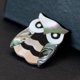 thumbnail image 4 of Broche de búho vintage, material de concha de abulón de moda, ramillete a juego de animales versátil, 4 of 5