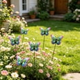 thumbnail image 6 of Butterfly Iron Garden Stake, Delicate Butterfly Metal Art Stable Ground Plug Design, Yard Decorative Insert, Craft Figurine for Garden Lawn Outdoor Pastoral Scene Decoration, 6 of 6