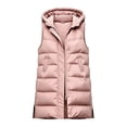 thumbnail image 4 of Edvintorg Womens Long Puffer Vest Hooded Sleeveless Waistcoat Winter Quilted Coats Warm Zip up Padded Outerwear Plus Size Womens Clothing, 4 of 6