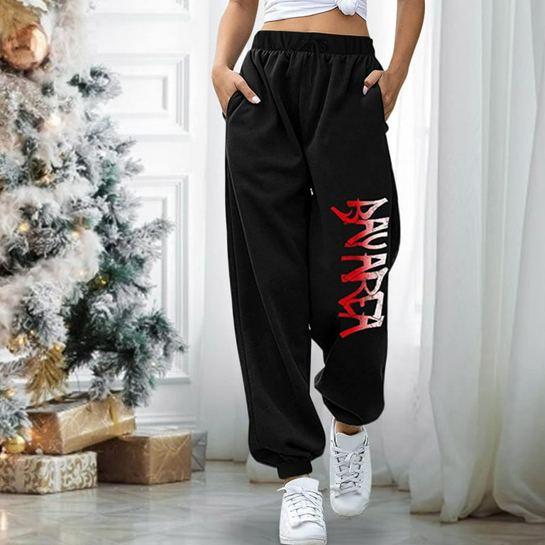 Zodggu Solid Color Loose Fit Soft Comfy Stretchy Drawstring Pants Winter  Warm Thick Sweatpants for Women Jogger Pants Sweatpants Fleece Lined  Thermal Black M 