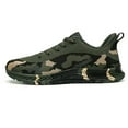 thumbnail image 3 of Mens Camouflage Sneakers Breathable Sports Shoes Lightweight (Army Green 41), 3 of 9