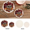 thumbnail image 4 of SKYSONIC Cartoon Colorful Skull Pot Holders Trivets, 2 Pcs Heat Resistant Trivets,Flower Wreath Roses Cotton Thread Weave Mats for Hot Pads Pans Pot Bowl Teapot for Kitchen Decor, 4 of 7
