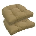 thumbnail image 2 of 2 Pack Waterproof Outdoor Chair Cushions, Thick Tufted U-Shaped Seat Cushions with Adjustable Ties for Garden Chairs, Patio Furniture, 19x19x4 Inches, 2 of 9