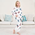 thumbnail image 6 of Fluffy Pajamas Set Fuzzy Winter Warm Pj Sets Pullover Tops and Long Pants Red and Blue Stripes Bows Small, 6 of 8