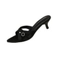 thumbnail image 2 of Viluyesy Women's Mid Heels Sandals, Elegant Rhinestones Pointed Toe Slip-On Ladies Wedding Party Shoes Black 6, 2 of 9