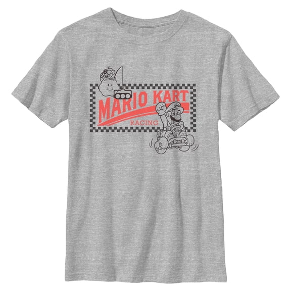 Boys Nintendo Racing Car Logo Outline T Shirt