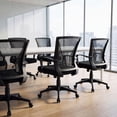 thumbnail image 6 of Lacoo Office Chair Mid Back Swivel Lumbar Support Desk Chair, Height Adjustable Computer Ergonomic Mesh Chair with Armrest, Black, 6 of 7