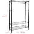 thumbnail image 6 of Adjustable Rolling Garment Rack, Portable Clothing Storage Rack, Heavy-duty Rolling Clothing Rack w/ Wheels, 3-Tier Wire Shelving Organizing Clothes Hanging Rack, Closet Rack for Hanging Clothes, R866, 6 of 6