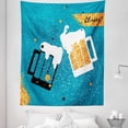 thumbnail image 1 of Alcohol Tapestry, 2 Beer Mugs Clinking Toasting to Cheers Traditional Oktoberfest Celebration Theme, Fabric Wall Hanging Decor for Bedroom Living Room Dorm, 5 Sizes, Multicolor, by Ambesonne, 1 of 1