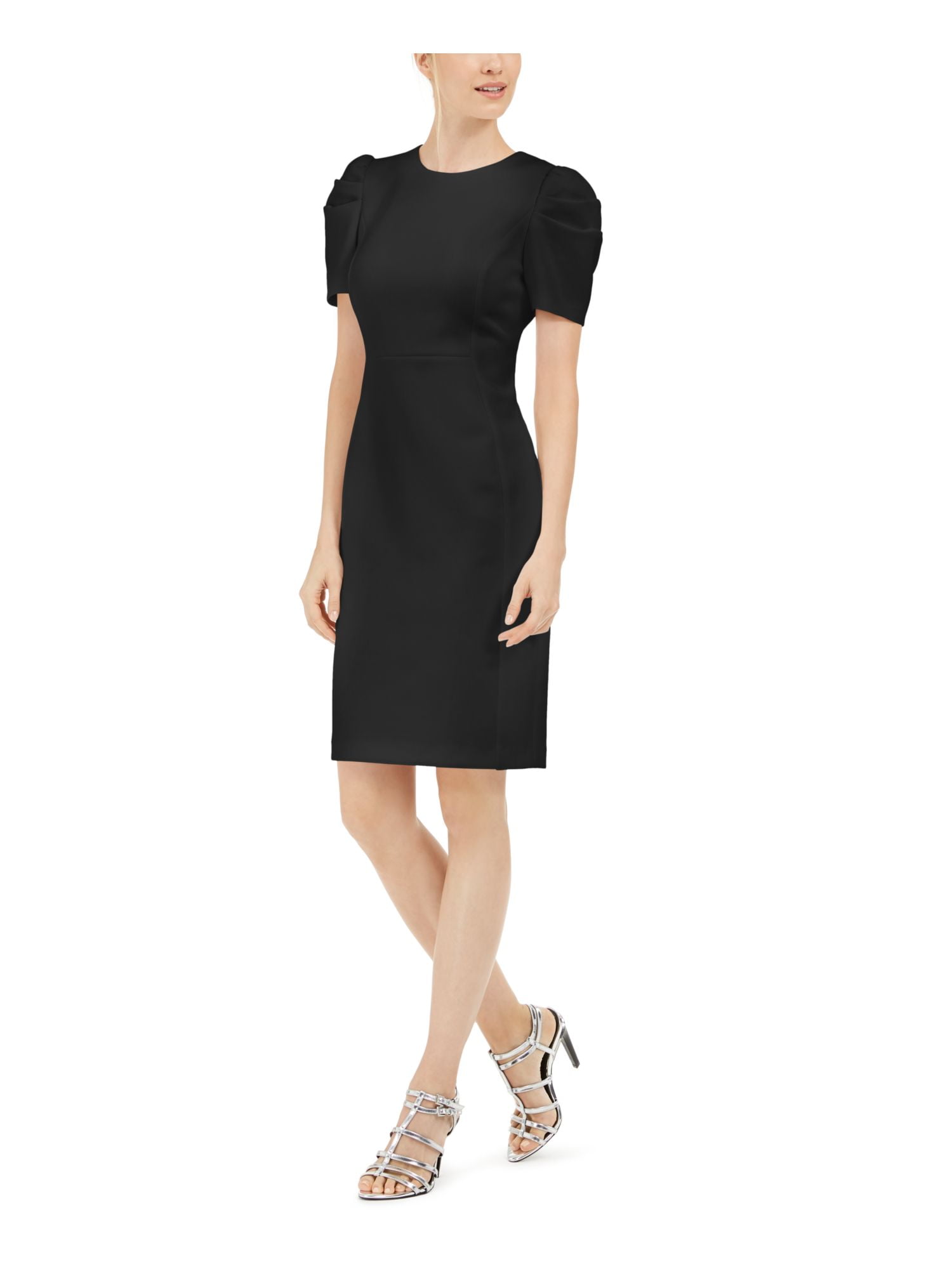 calvin klein black short sleeve dress