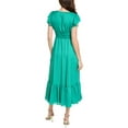 thumbnail image 2 of Taylor womens  Satin Escada Stripe Jacquard Maxi Dress, 2, Green, 2 of 3