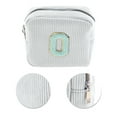 thumbnail image 4 of Unique Bargains 1 Pc Letter O Pattern Makeup Bag for Travel White Corduroy, 4 of 6