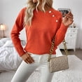 thumbnail image 6 of Wutalume Women's Casual Fashion Long Sleeve Solid Color Asymmetrical Button Down Knit Sweater Top, Unique Hem Design, Modern Pullover for Stylish Looks,Red L, 6 of 7