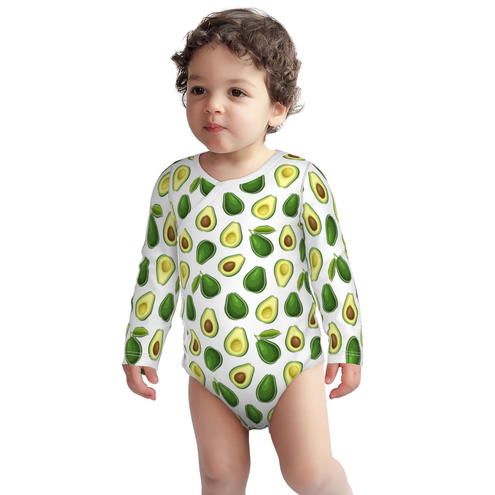 Xecao Avocado1 Print Baby unisex-baby Cotton Long-sleeve Bodysuits-18 Months
