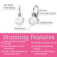 thumbnail image 3 of Cate & Chloe Cassie 18k White Gold Plated Shell Pearl Earrings with Swarovski Crystals for Women, 3 of 9