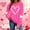 A03_Valentine Hot Pink, variant on Leopard Valentines Tops Sweatshirt Womens Love Heart Elbow Patch Shirts Crew Neck Pullover Long Sleeve Oversized Blouse Tops Valentines Day Sweater Shirt