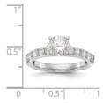 thumbnail image 2 of Solid 14K White Gold Peg Set Engagement Ring with CZ Cubic Zirconia Size 7, 2 of 3