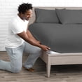 thumbnail image 2 of Bare Home Fitted Bottom Sheet Premium 1800 Ultra-Soft Wrinkle Resistant Microfiber, Hypoallergenic, Deep Pocket (Full XL, Grey), 2 of 4