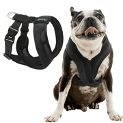 Gooby Escape Free Comfort X One Harness - Black, Medium - Comfortable Shock Absorbing Escape Free and Choke Free Harness for Small Dog and Medium Dog